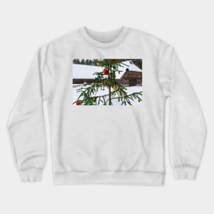 Сhristmas tree decorated with handmade balls made of yarn Crewneck Sweatshirt